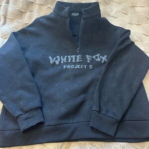 White Fox Project 5 Black Half-Zip Sweatshirt